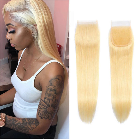 4*4 #613 straight Transparent Lace Frontal Closure