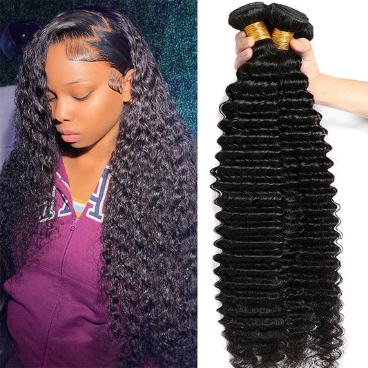 3 Bundles 11A natural deep wave Raw Hair Extension Bundle