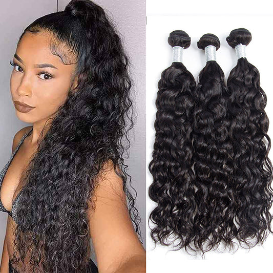 3 Bundles 12A natural water wave Raw Hair Extension Bundle