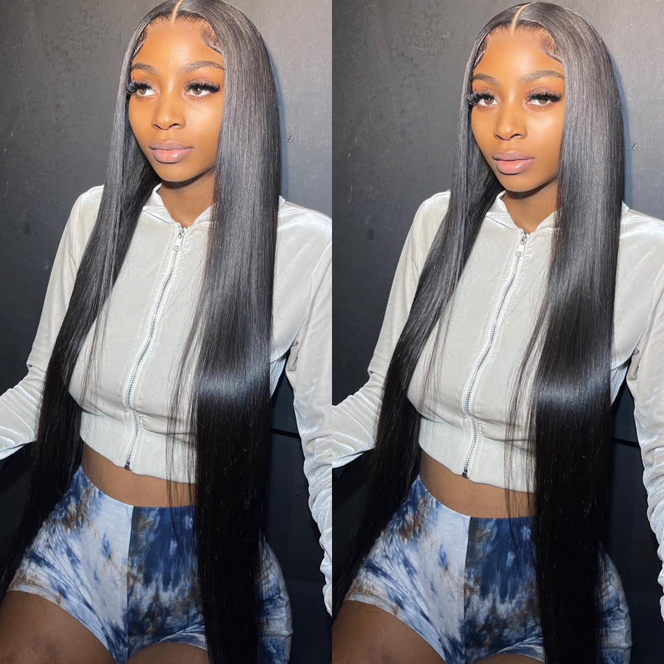 13*4  NATURE straight  Lace Front  Wigs 100% Virgin Human Hair