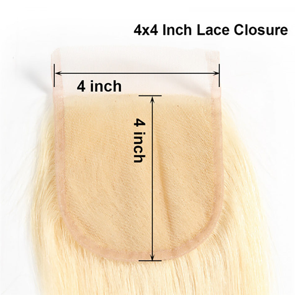 4*4 #613 straight Transparent Lace Frontal Closure