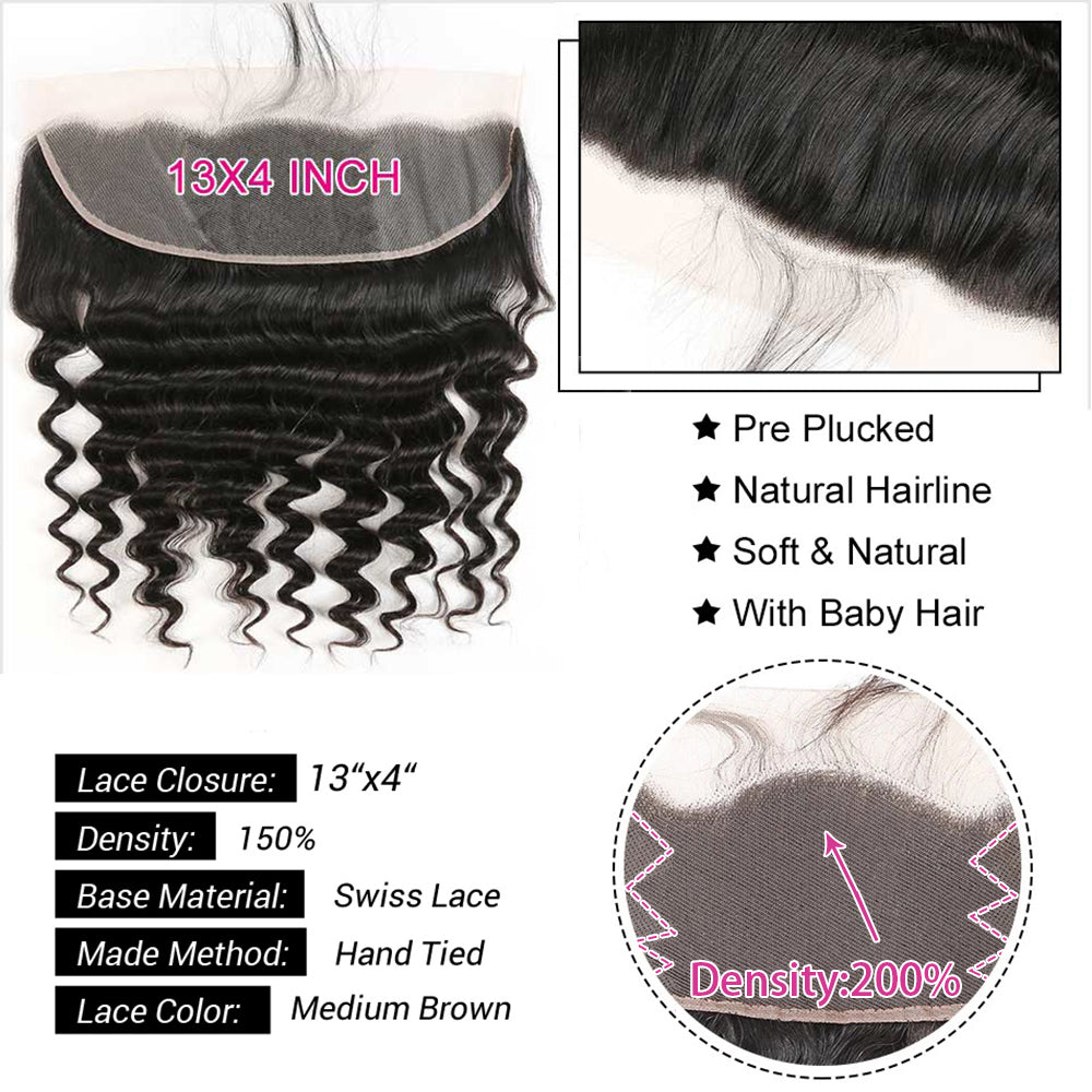 100% Virgin 13*4 Straight Lace Humana Front Body Wave Malaysian Lace Frontal Invisible Transparent