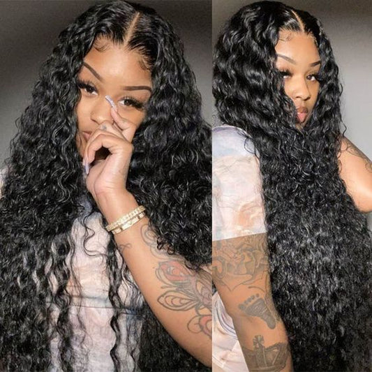 3 Bundles #natural water wave Hair With 13x4 Lace Closure Hair