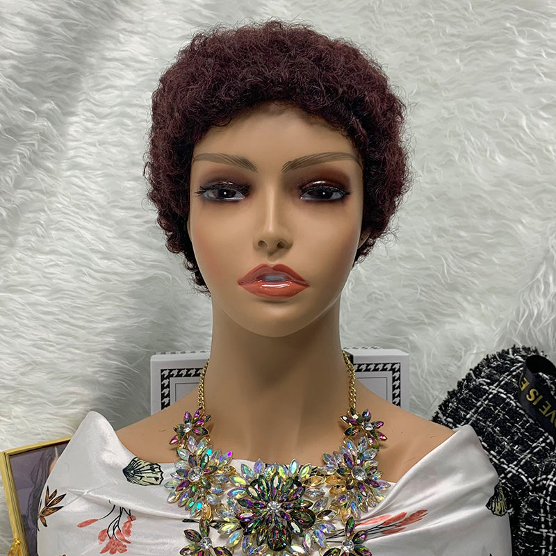 1TB-99J No Lace Machine Made Pixie Afro Kinky Wig