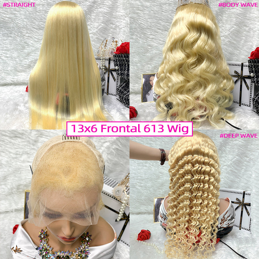 Blonde #613 Human Hair Frontal Lace Wig