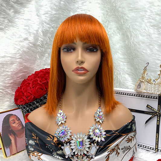 1B-350 Machine Made Color Humanity Straight Bob Wig