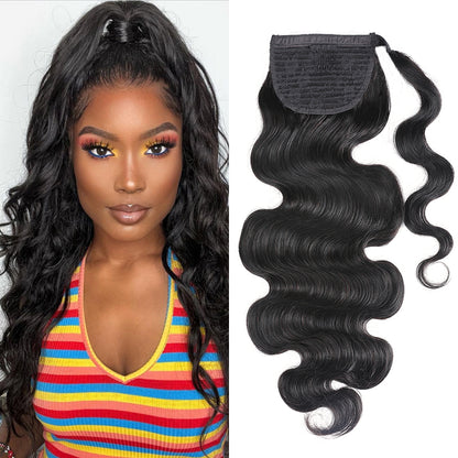 Unprocessed Hair Ponytail Body Water Deep Wave Ponytail Hair Extensions Kinky Straight Jerry Curly