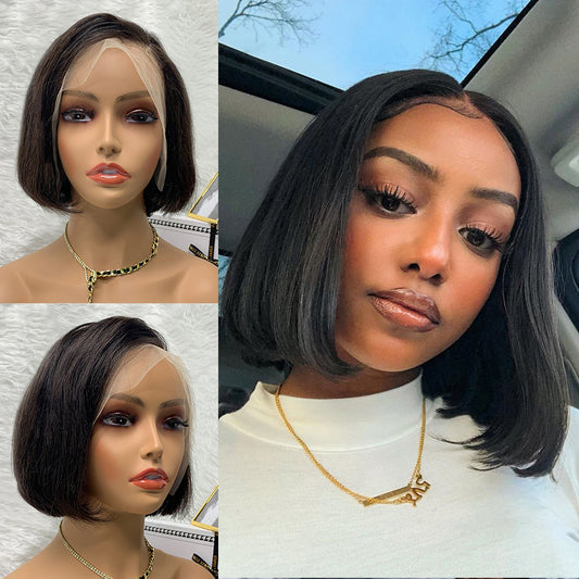 Gorgeous Side Part Short Cut 13X4 Frontal Lace Wig