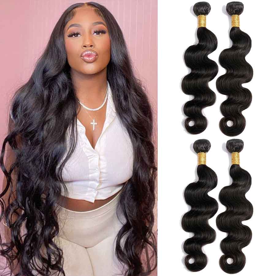 4 Bundles 8A natural body wave Raw Hair Extension Bundle