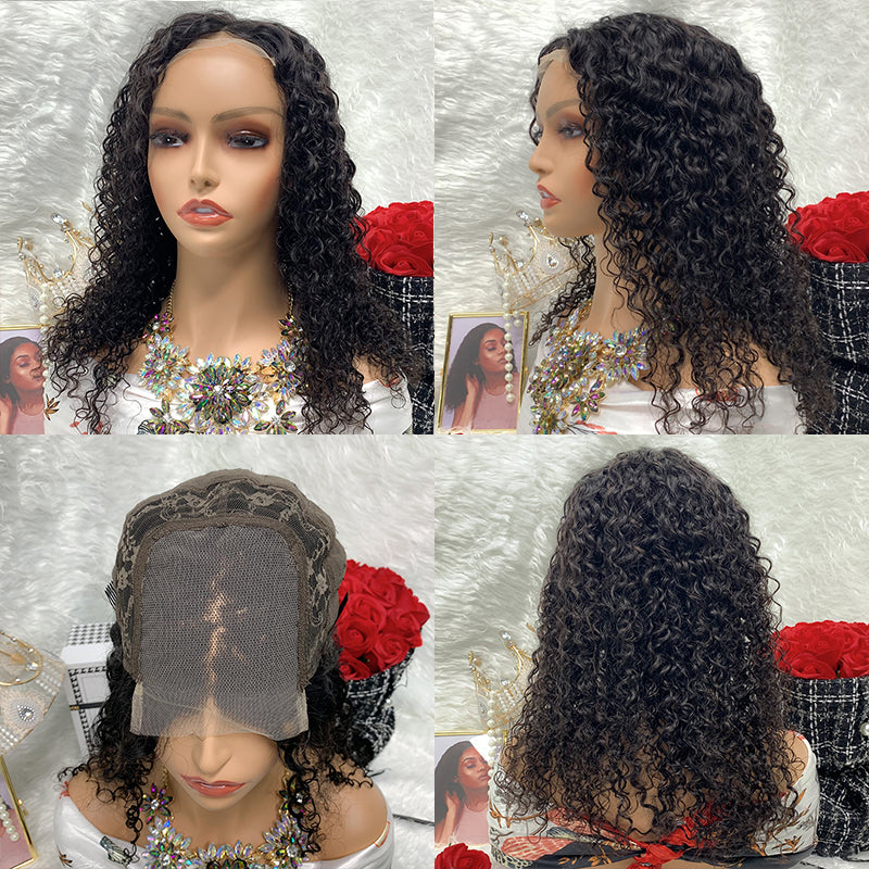 4x4 Transparent Lace Front Wigs 100% Virgin Jerry Curly Lace Wigs