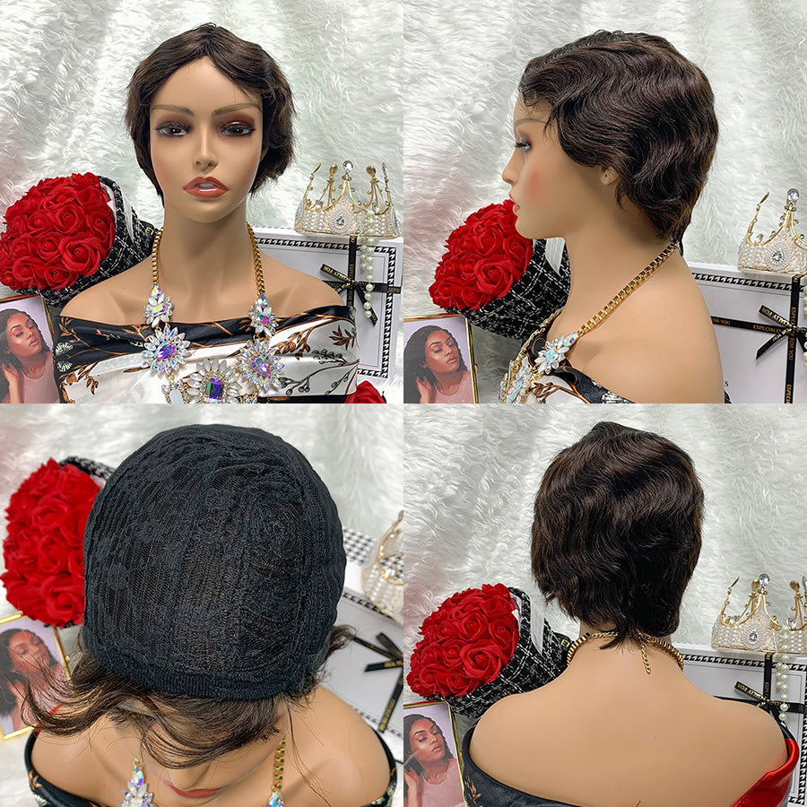 #2 Machine Made Finger Wave Pixie Wigs