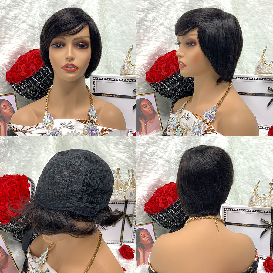 human hair full head set gradual change full mechanism human hair wig head cover