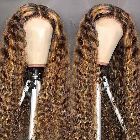 13*4  deep wave Lace Wig  Full Frontal Wig Ombre Wig