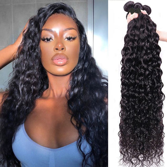 4 Bundles 8A natural water wave Raw Hair Extension Bundle