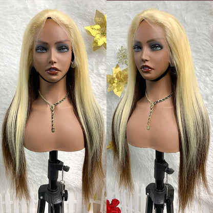 13X4 #613+#2 straight HD Lace Frontal Wig 100% virgin human wig