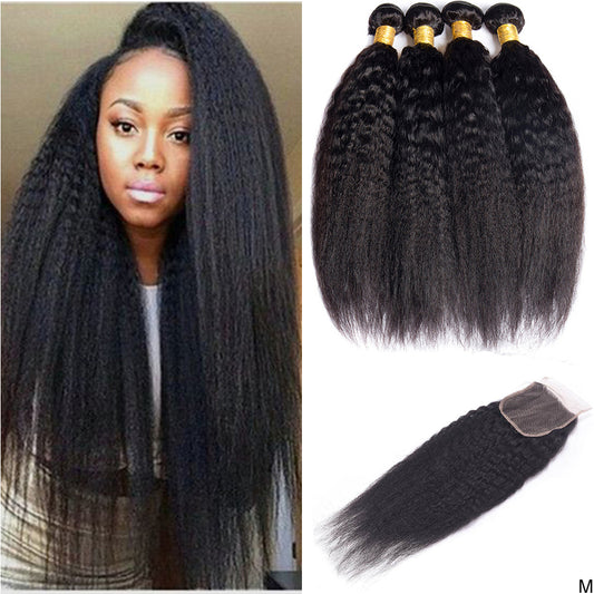 4*4 natrue kinky straight Transparent Lace Closure