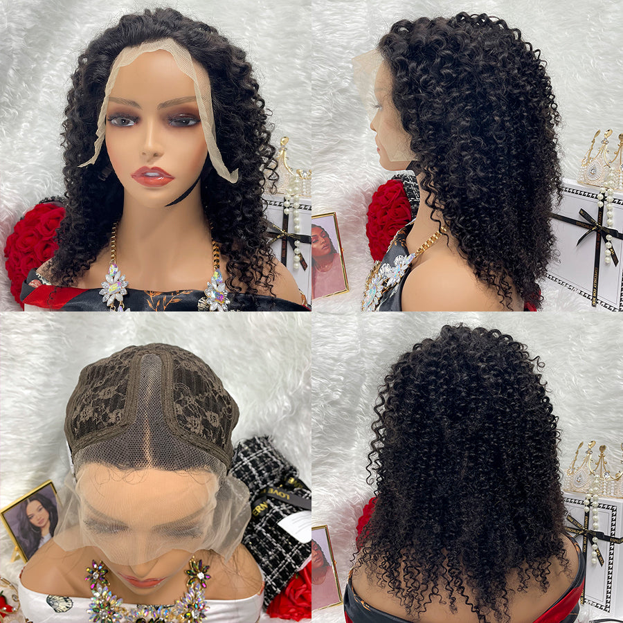 13x1 kinky cruly T Part lace closure pixie wigs frontal peruvian original lace front wigs