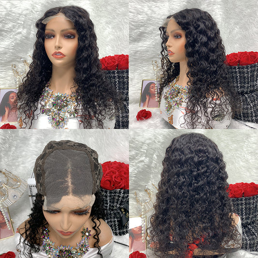 4x4 deep wave Transparent Lace Front Wigs 100% Virgin Jerry Curly Lace Wigs