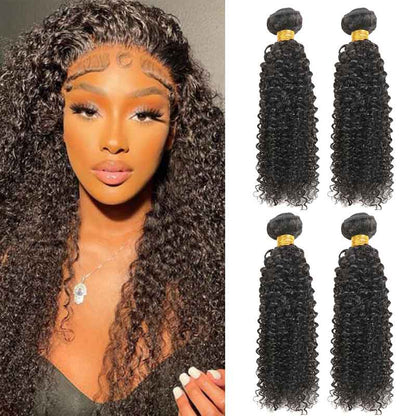 4 Bundles 8A natural kinky cruly Raw Hair Extension Bundle