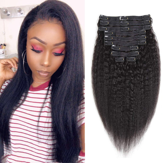 10A kinky straight Clip In Vietnamese Hair Extensions Russian Hair  Remy Hair