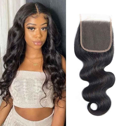 4*4 natrue body wave Transparent Lace Closure