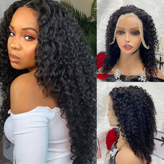 13*4  kinky cruly  Lace Frontal Wigs 100% Virgin Human Hair