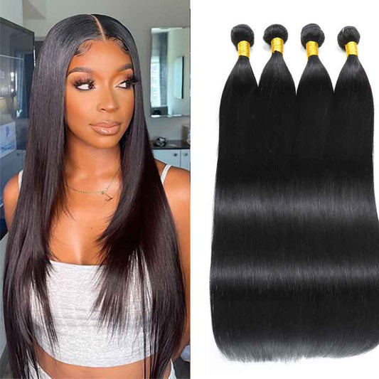 4 Bundles 9A natural straight Raw Hair Extension Bundle