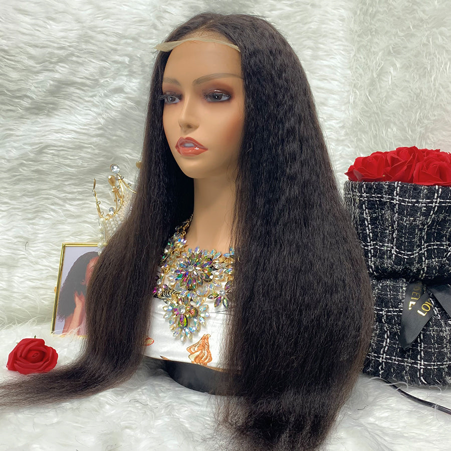 4x4 kinky straight Transparent Lace Front Wigs 100% Virgin Jerry Curly Lace Wigs