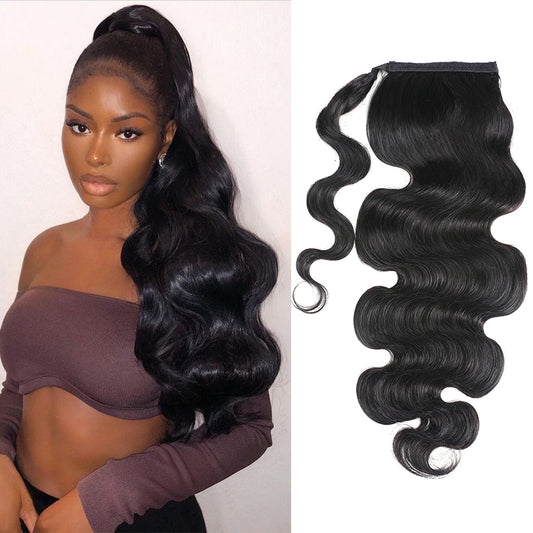 Unprocessed Hair Ponytail Body Water Deep Wave Ponytail Hair Extensions Kinky Straight Jerry Curly