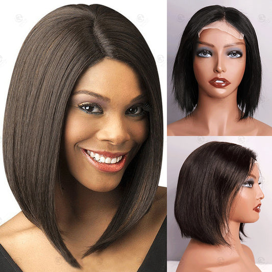 100% Human 4 x 4 Lace Closure BOBO wig head cover