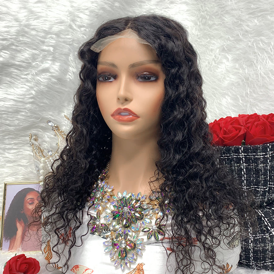 4x4 deep wave Transparent Lace Front Wigs 100% Virgin Jerry Curly Lace Wigs