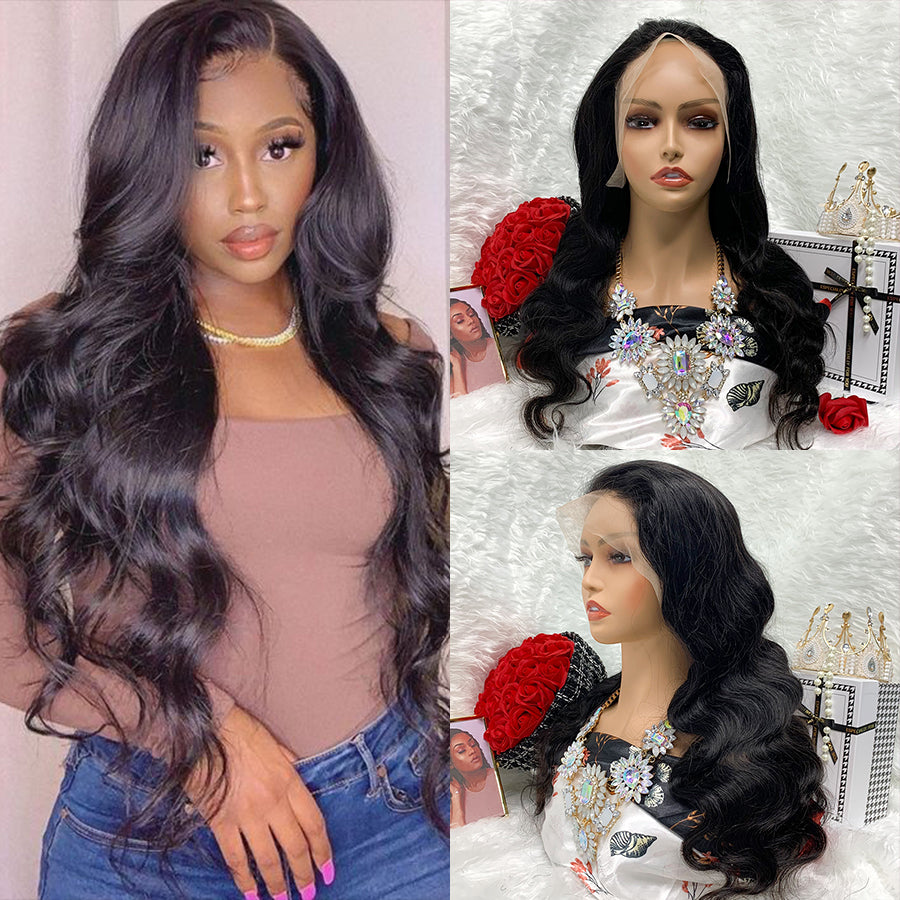 13*4  body Wave Lace Frontal Wigs 100% Virgin Human Hair