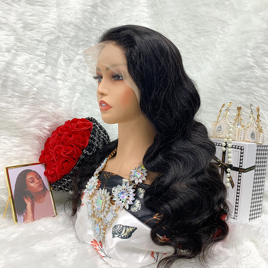 13*4  body Wave Lace Frontal Wigs 100% Virgin Human Hair