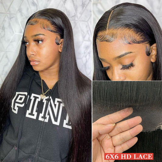 6x6 straight Transparent lace closure