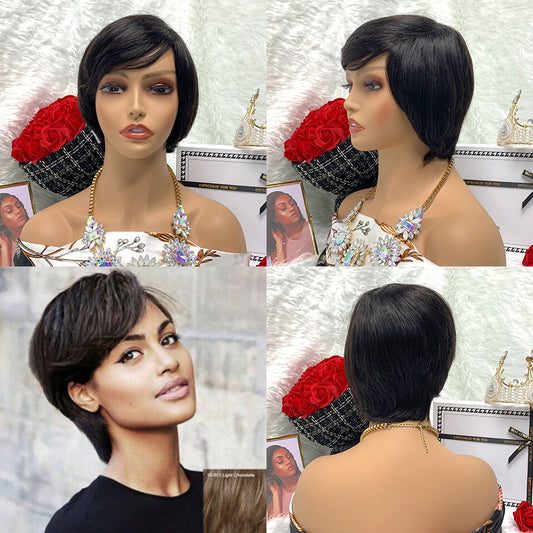 human hair full head set gradual change full mechanism human hair wig head cover