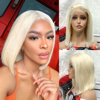 13x4  #613 Virgin Colored Bob Lace Front Wig