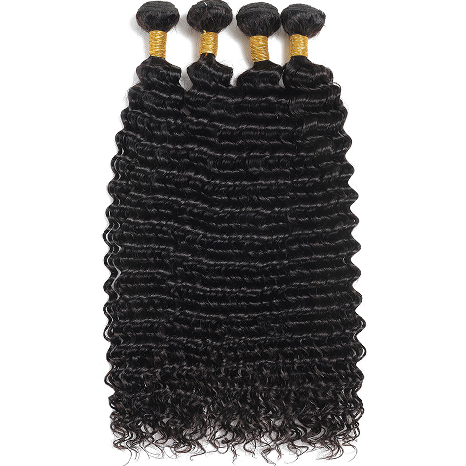 3 Bundles 9A natural deep wave Raw Hair Extension Bundle