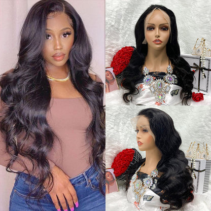 Kinky Jerry Curl Full Lace Wig Water Body Wave Front Wig 13x6 With Transparent Lace