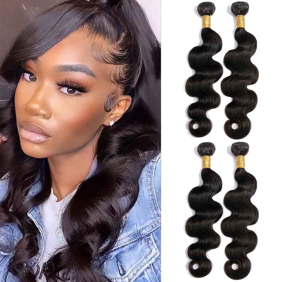 4 Bundles 9A natural body wave Raw Hair Extension Bundle