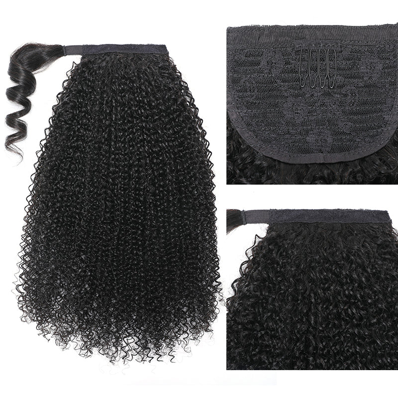 Unprocessed Hair Ponytail Body Water Deep Wave Ponytail Hair Extensions Kinky Straight Jerry Curly