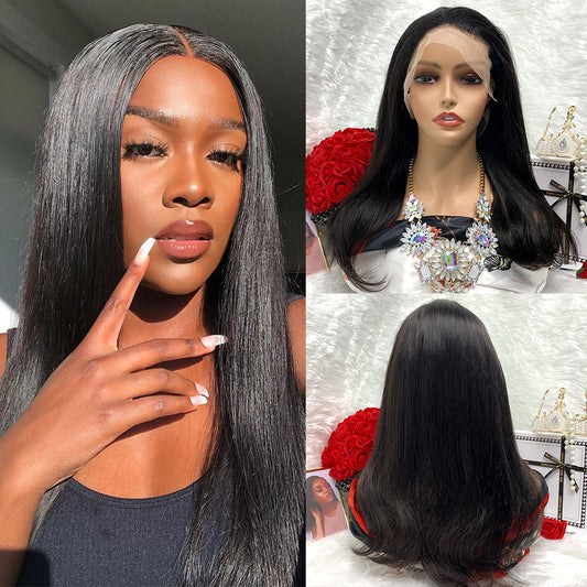 13*4  straight Lace Frontal Wigs 100% Virgin Human Hair