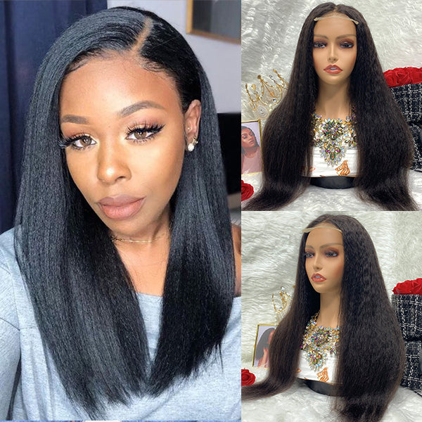 4x4 kinky straight Transparent Lace Front Wigs 100% Virgin Jerry Curly Lace Wigs