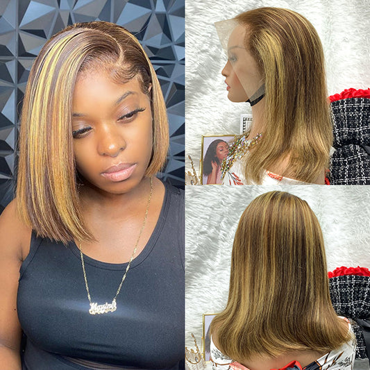 Sleek Highlights Glueless Closure Bob Wig