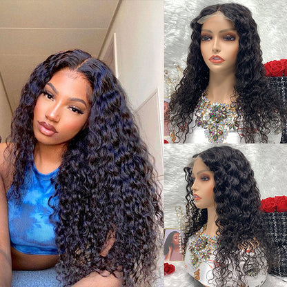 4x4 deep wave Transparent Lace Front Wigs 100% Virgin Jerry Curly Lace Wigs