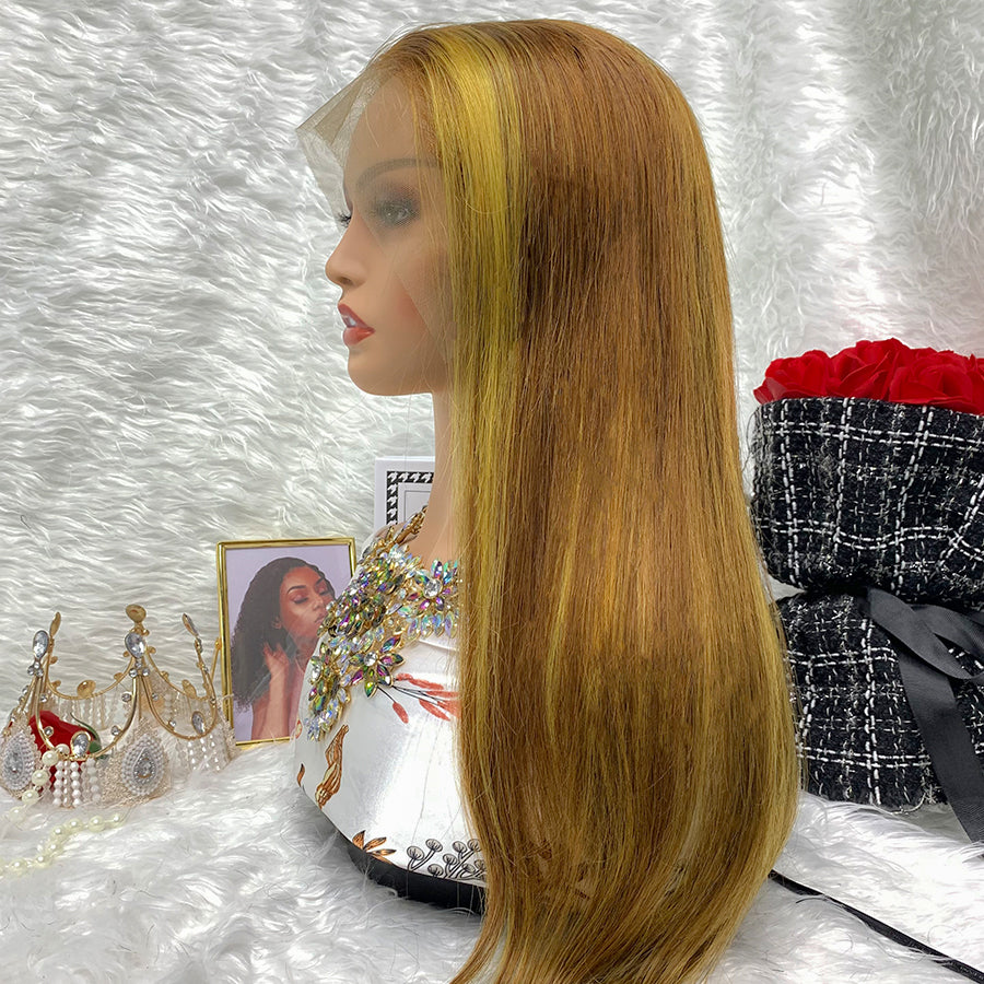 Highlight 13x4 Straight Piano Human Hair Lace Wigs