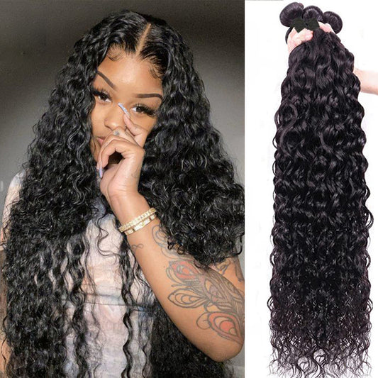 4 Bundles 9A natural water wave Raw Hair Extension Bundle