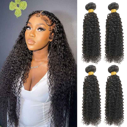 4 Bundles 9A natural kinky cruly Raw Hair Extension Bundle