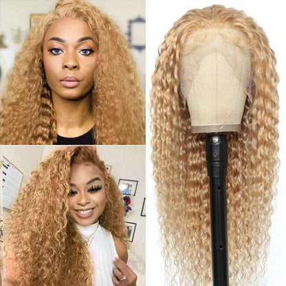 13*4  27 deep wave Lace Front  Wigs 100% Virgin Human Hair