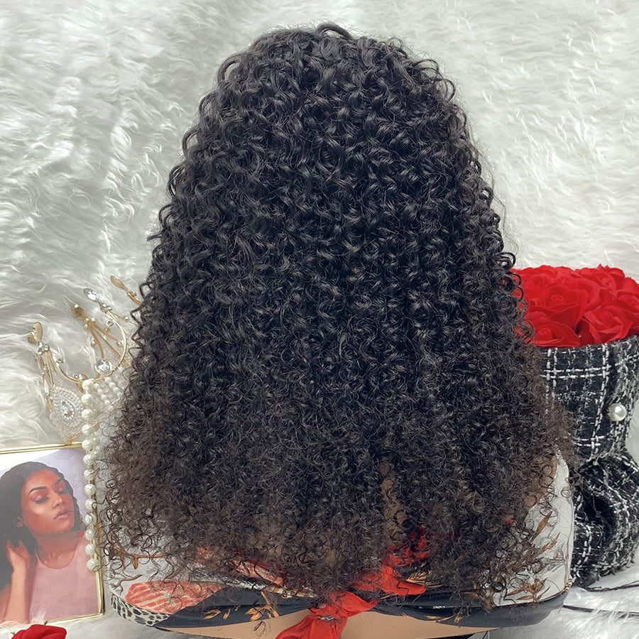 4x4 Transparent Lace Front Wigs 100% Virgin Jerry Curly Lace Wigs