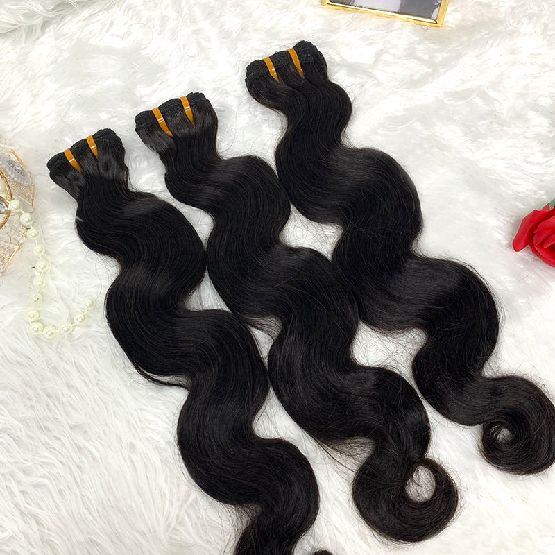 12A 1 Bundle Body Wave Double Drawn Hair Weave Bundle Bone Straight Hair Bundles Human Hair